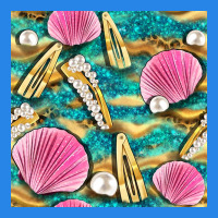 Hair Clasp And Sea Shells With Leopard Beach Seamless Pattern Bbs Premium Hoodie | Teevron