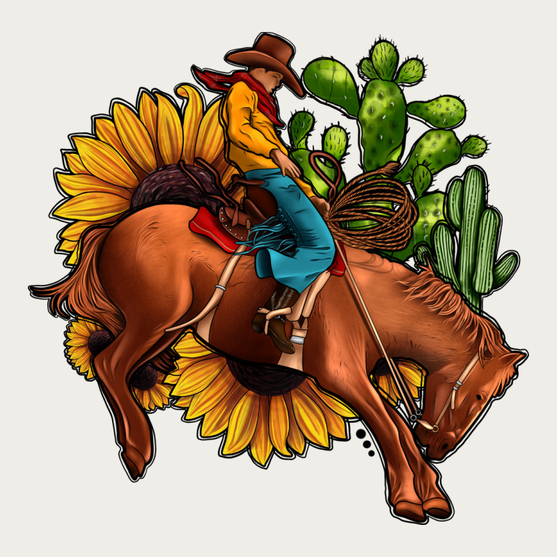 Rodeo Cowboy Sunflower Cactus Zipper Hoodie by JahusDesignShop | Teevron