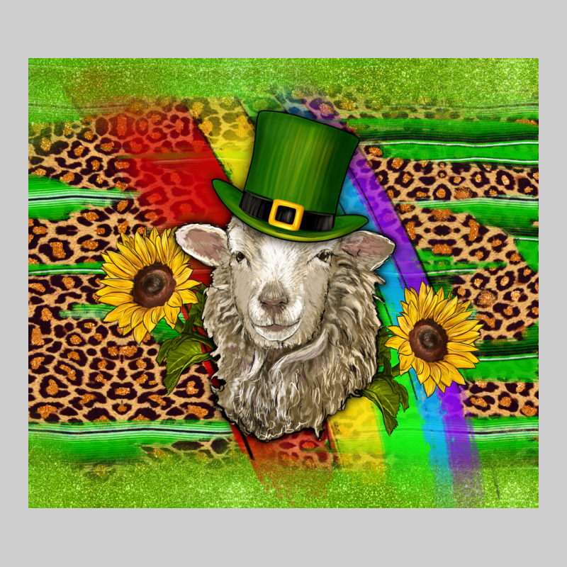 St Patricks Sheep Sunflowers Rainbow Serape Leopard Glitter Premium Tee by Artiststas | Teevron