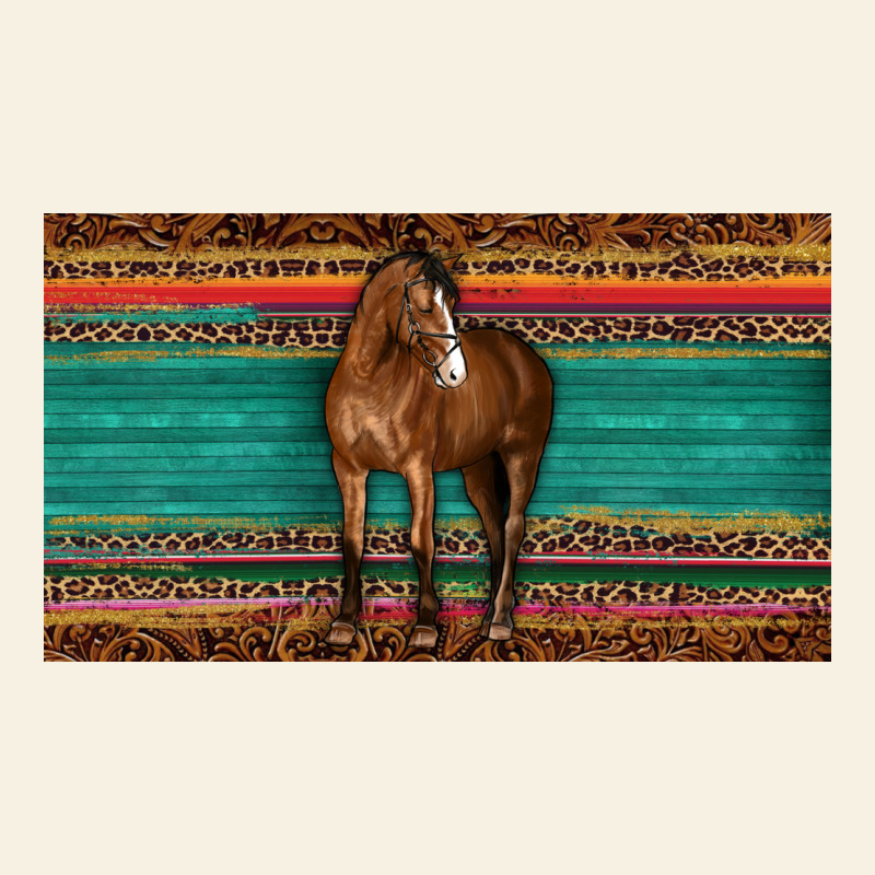 Western Horse Serape Tooled Leather Leopard  Sippy Cup Vintage Tee by BarkalooDesign | Teevron