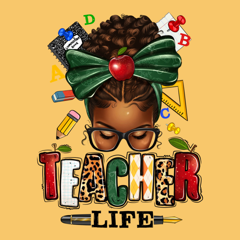 Teacher Life Afro Messy Bun Vintage Hoodie by texasbilliewilder | Teevron