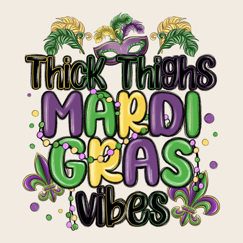 Thick Thighs Mardi Gras Vibes Premium Sweatshirt by MaliasSmallBusiness | Teevron