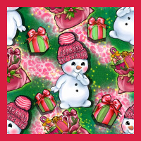 Cute Snowman And Gift Box With Leopard Seamless Pattern Bbs Premium Hoodie | Teevron