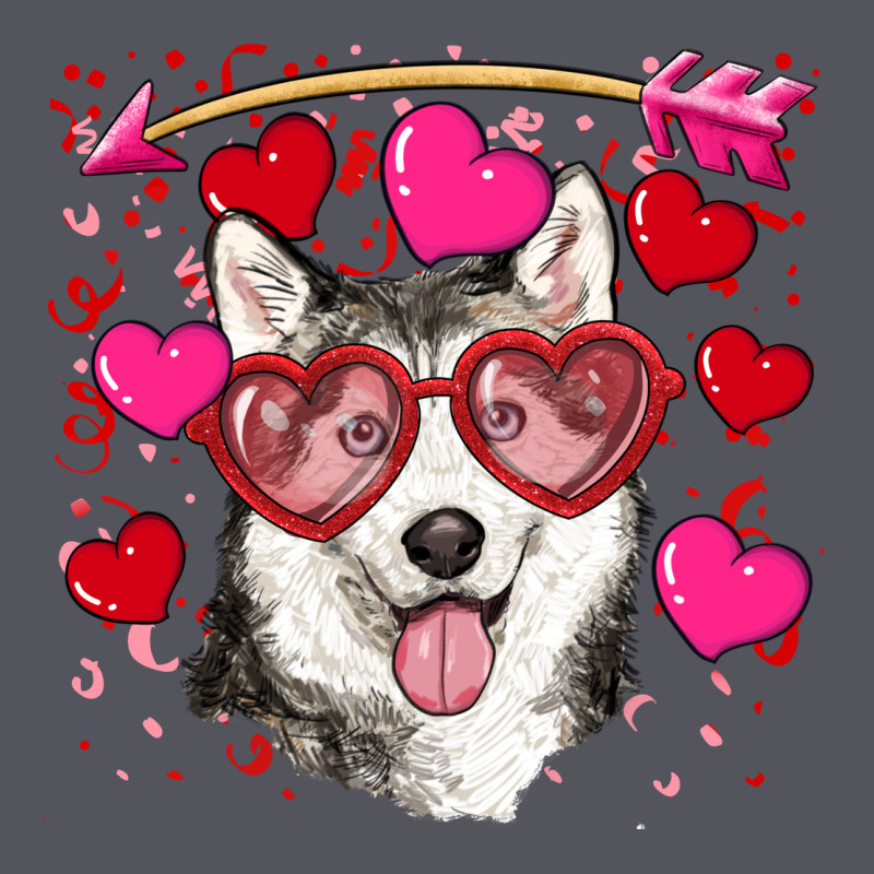 Valentine's Day Husky Vintage Hoodie by RanaPortraitStore | Teevron