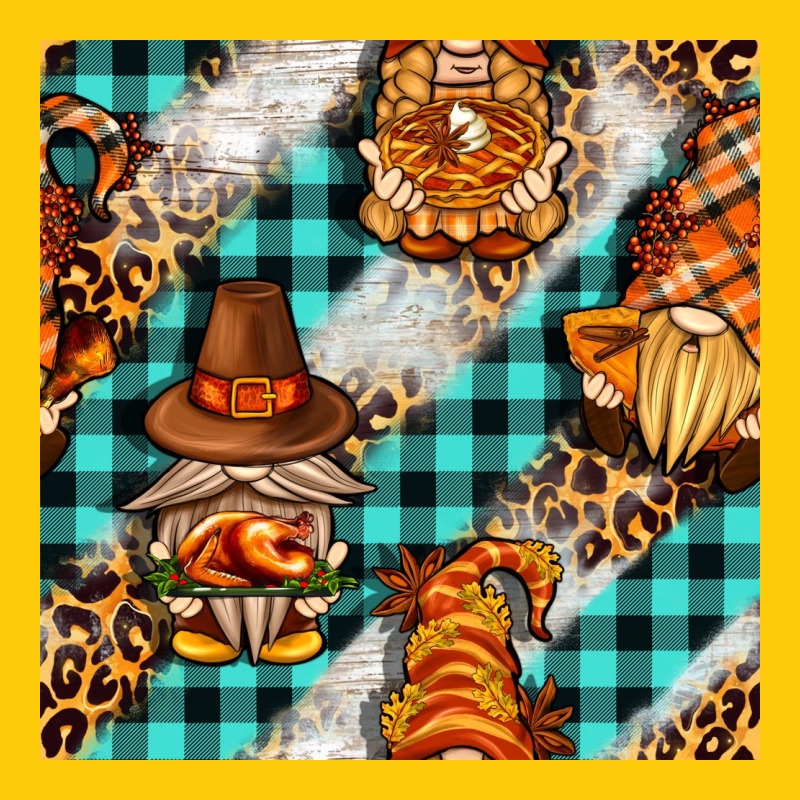 Thanksgiving Gnomies With Leopard And Tartan Seamless Pattern Bbs Premium Hoodie by BundleAndBundleShop | Teevron