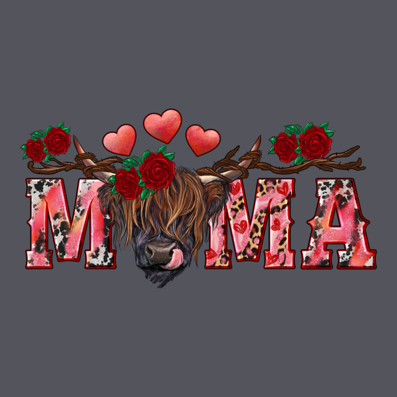 Valentine's Day Mama Black Highland Cow Vintage Hoodie by RanaPortraitStore | Teevron