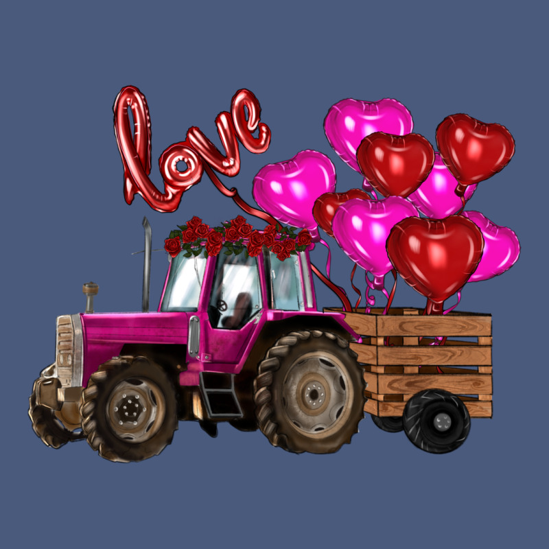 Valentine's Day Pink Tractor With Pin Heart Balloons Vintage Hoodie by RanaPortraitStore | Teevron
