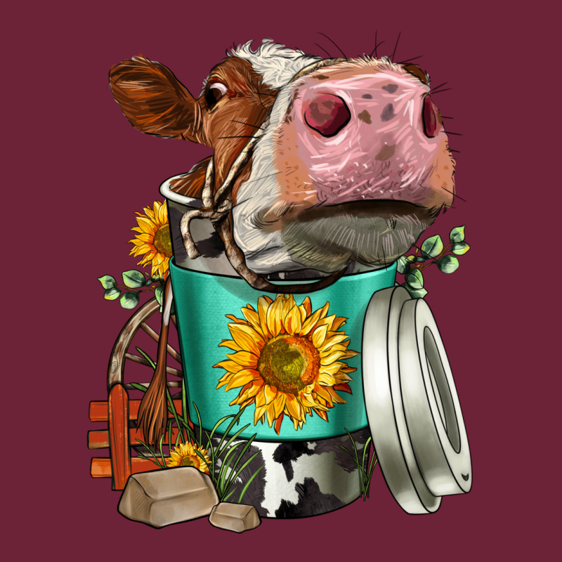 Simmental Cow Coffee Cup Long Sleeve Tee by FaDigitalArtStudio | Teevron