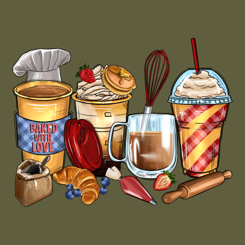 Bakery Coffee Cups Vintage Tee by Zillion Design Studio | Teevron