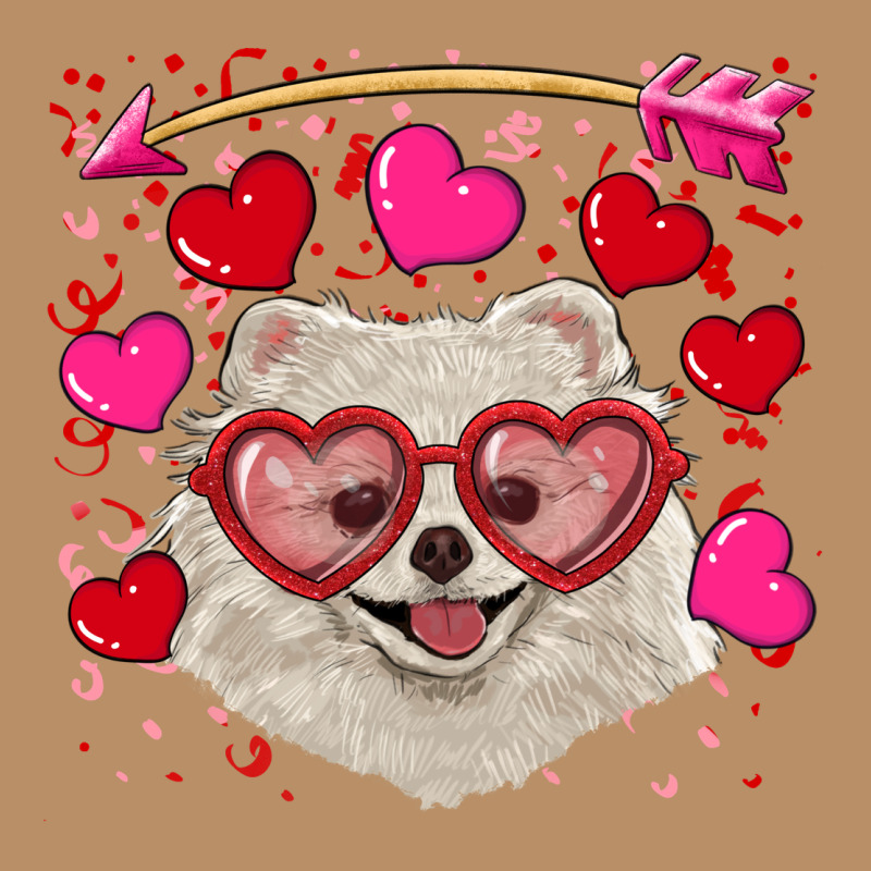 Valentine's Day White Pomeranian Vintage Hoodie by RanaPortraitStore | Teevron