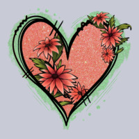 Pink Glitter Floral Heart Heavyweight Hoodie | Teevron