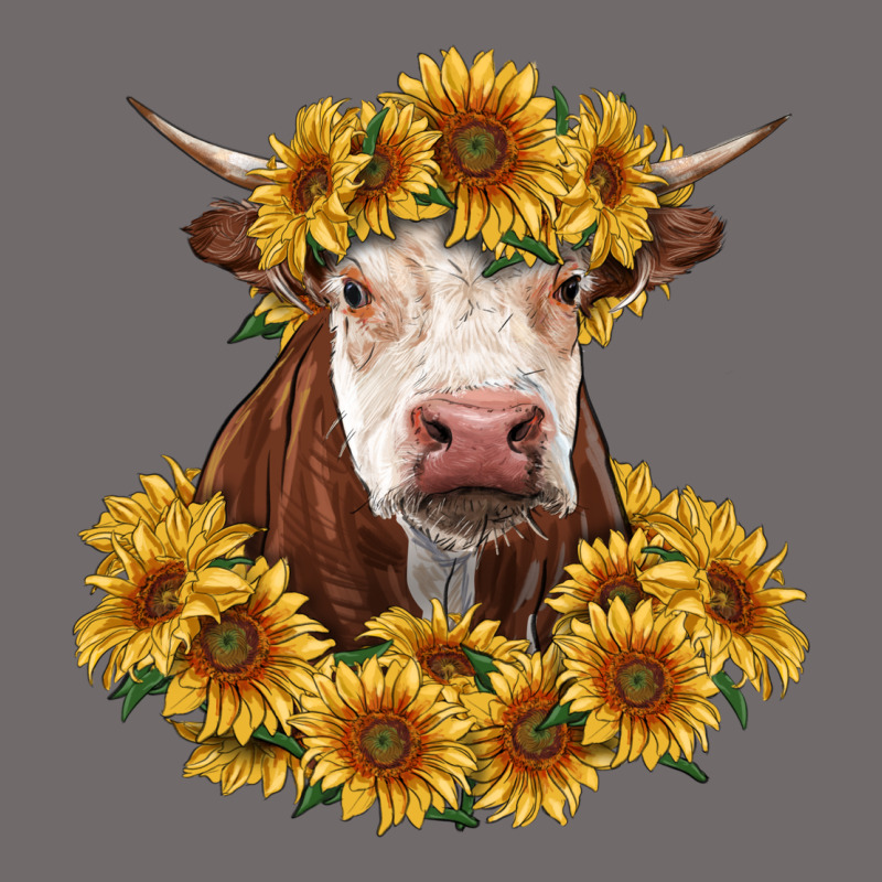 Hereford Cow With Sunflowers Urban Heavy Tee by RanaPortraitStore | Teevron