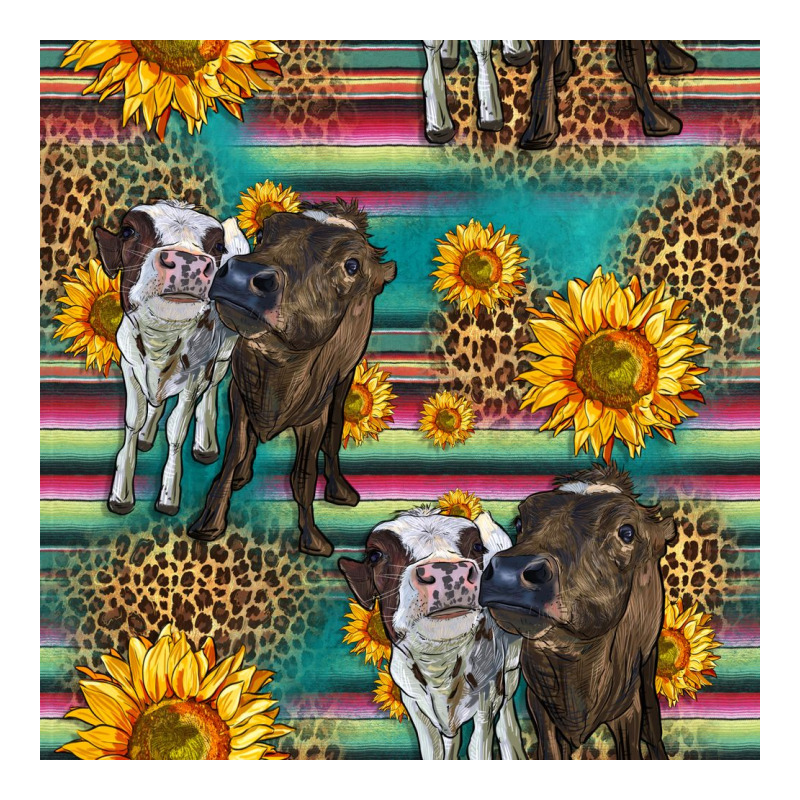 Two Cute Heifers Seamless Pattern Long Sleeve Tee by HRA Design Shop | Teevron
