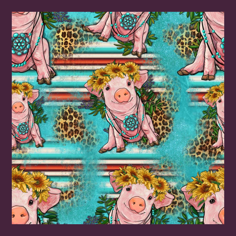 Turquoise Baby Pig Seamless Pattern Long Sleeve Tee by HRA Design Shop | Teevron