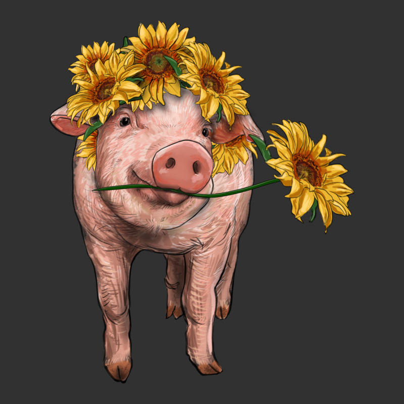 Pig With Sunflowers Urban Heavy Tee by RanaPortraitStore | Teevron