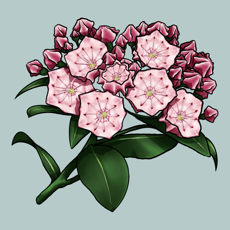 Mountain Laurel Flower Illustrations Heavy Core Tee by LillyAllenDesigns | Teevron