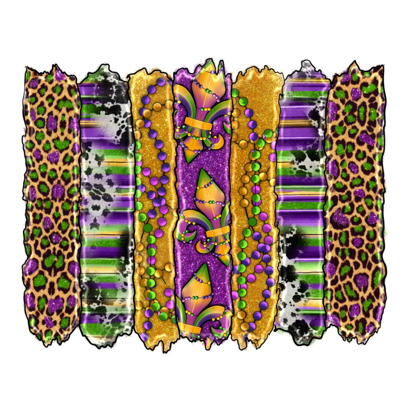 Mardi Gras Fleur De Lis Cowhide Serape Leopard Glitter Brushstrokes Premium Tee by Artiststas | Teevron