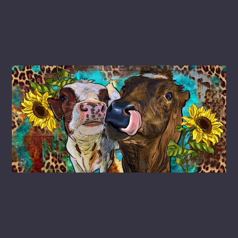 Heifers With Sunflowers And Leopard Vintage Hoodie by RanaPortraitStore | Teevron