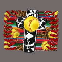 Softball Cross Serape Leopard Background Urban Heavy Tee | Teevron