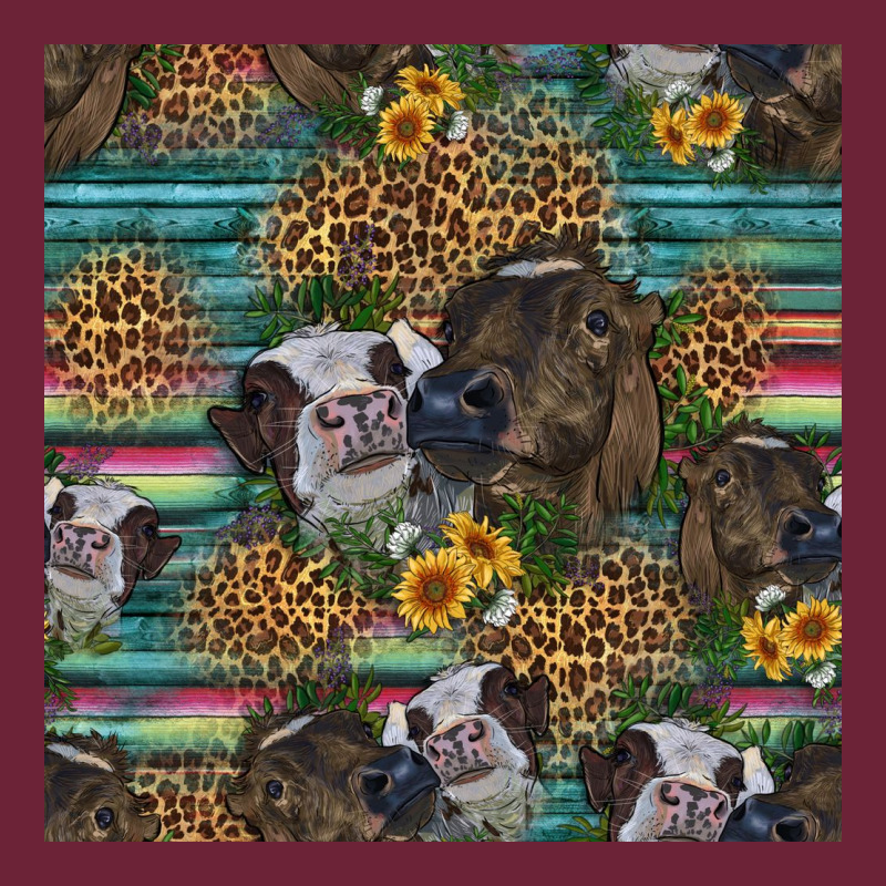 Western Two Cute Heifers Seamless Pattern Long Sleeve Tee by HRA Design Shop | Teevron