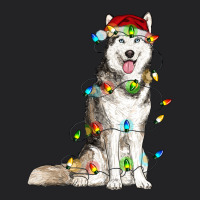 Husky With Christmas Lights Vintage Tee | Teevron