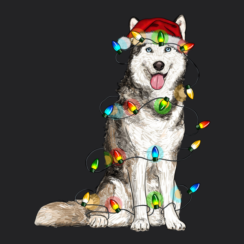 Husky With Christmas Lights Vintage Tee by RanaPortraitStore | Teevron