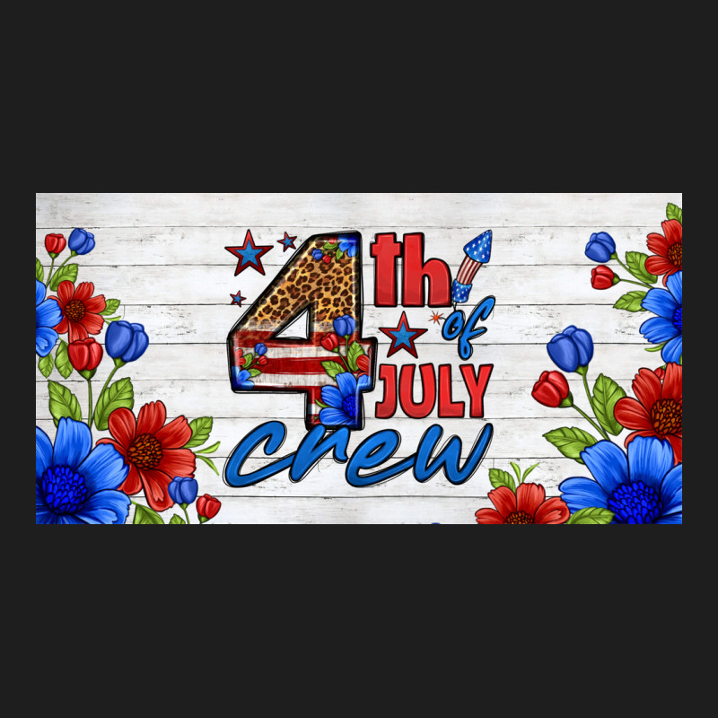 Floral 4th Of July Crew License Plate Classic Tee by HRA Design Shop | Teevron