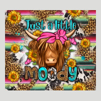 Just A Little Moody Long Haired Cow Zipper Hoodie | Teevron