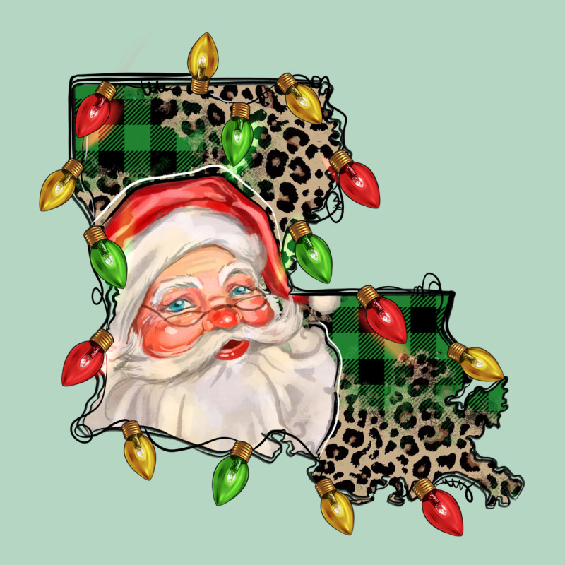 Louisiana Map Christmas Santa Classic Tee by FaDigitalArtStudio | Teevron