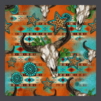 Western Bull Skull Seamless Pattern Long Sleeve Tee | Teevron