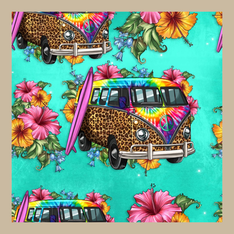 Floral Hippie Truck Seamless Pattern Long Sleeve Tee by HRA Design Shop | Teevron