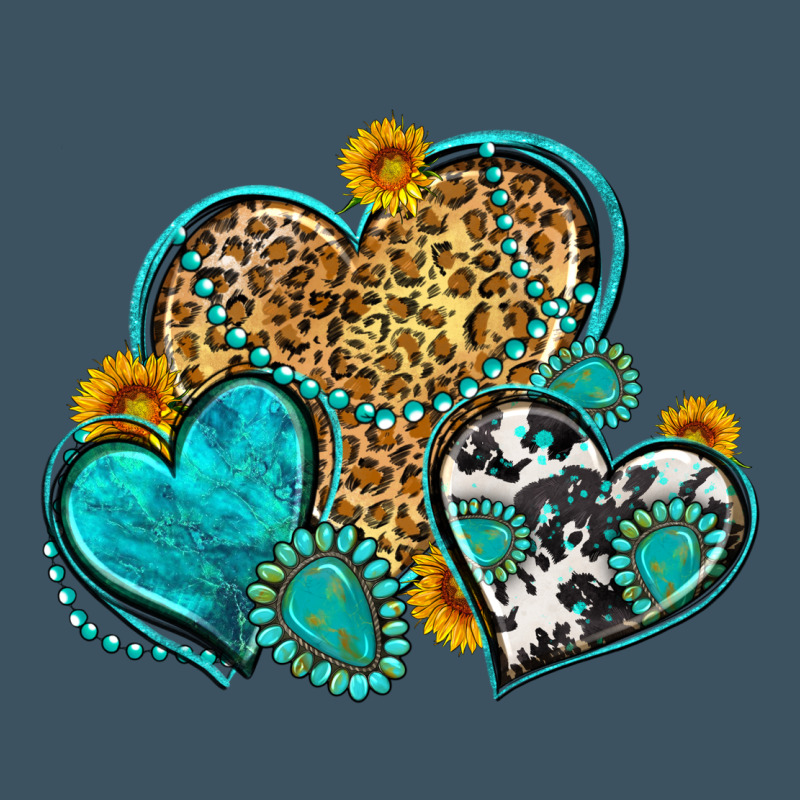 Western Turquoise Hearts Urban Heavy Tee by Zillion Design Studio | Teevron