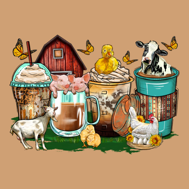 Farm Animals Coffee Cups Vintage Tee by Zillion Design Studio | Teevron