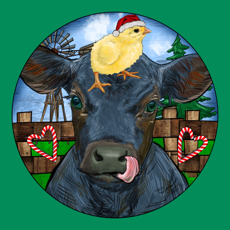 Black Angus Cattle With Santa Chick Christmas Urban Hoodie by RanaPortraitStore | Teevron