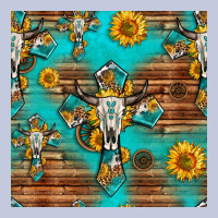 Bull Skull Cross Seamless Pattern Long Sleeve Tee | Teevron