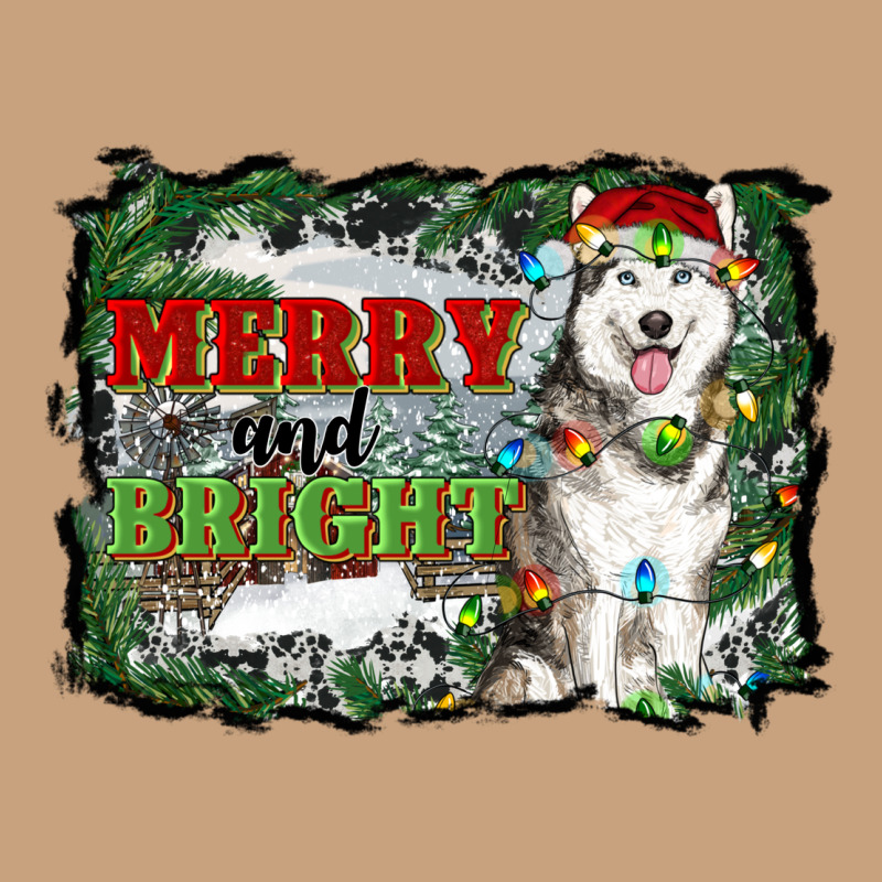 Merry And Bright Husky Farm  Background Vintage Tee by RanaPortraitStore | Teevron