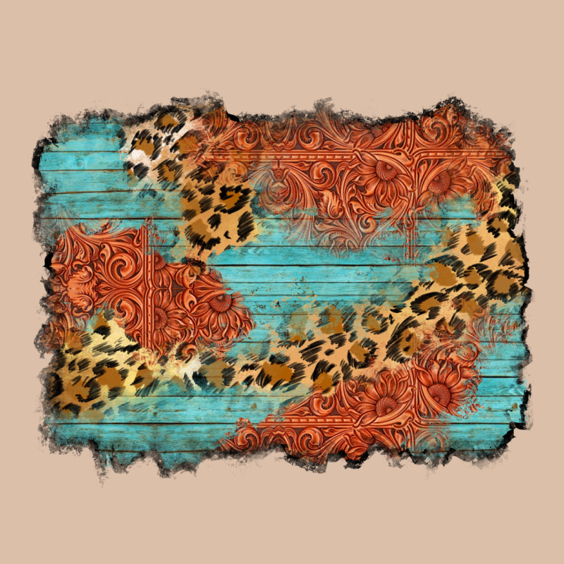 Western Leopard Tooled Leather Background Urban Heavy Tee by Zillion Design Studio | Teevron