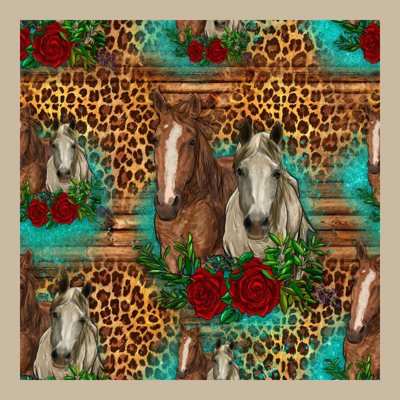 Horses With Roses Seamless Pattern Long Sleeve Tee by HRA Design Shop | Teevron