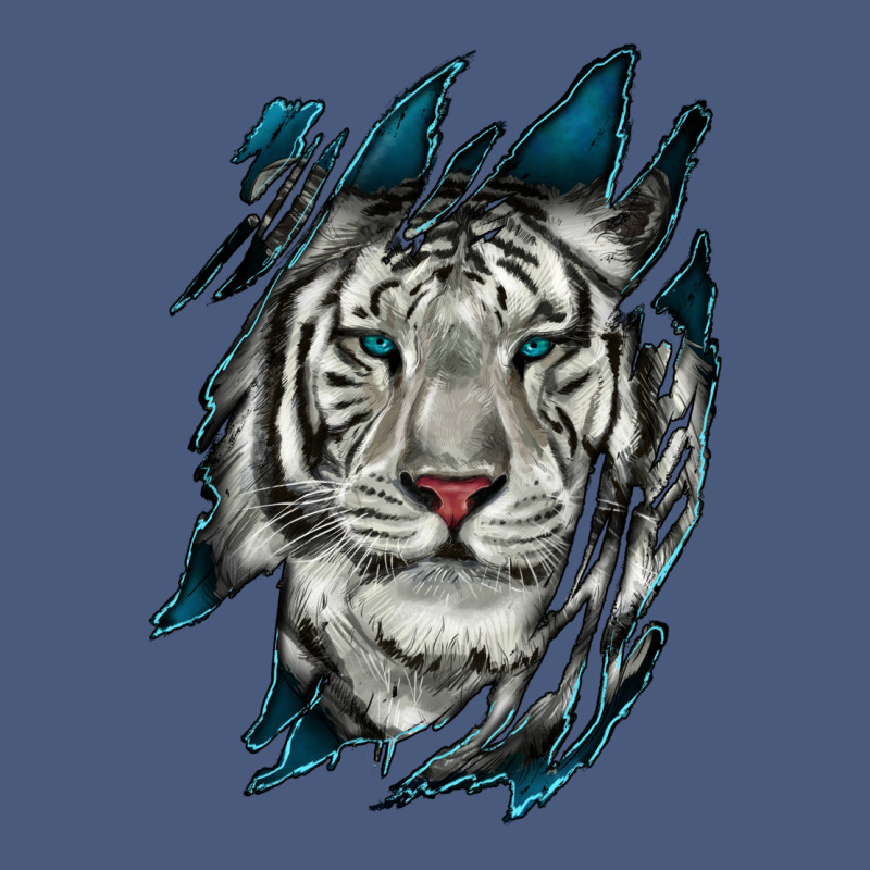 White Tiger Scratch Mark Vintage Hoodie by RanaPortraitStore | Teevron