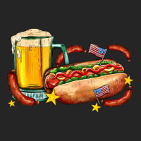 Hot Dog And Beer With Stars And Usa Flags Premium Hoodie | Teevron