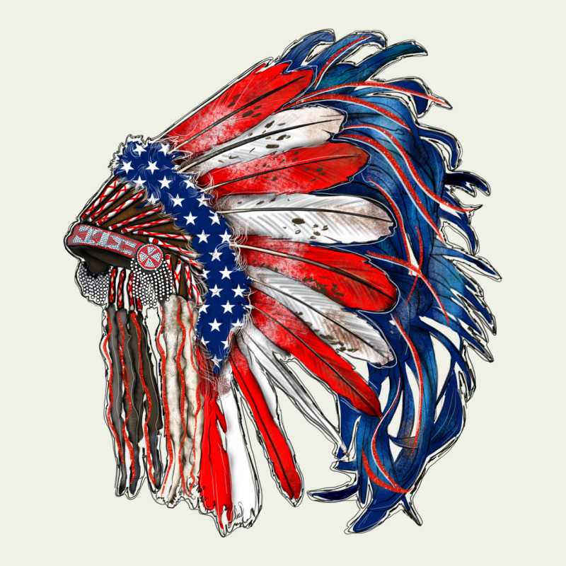 American Flag Indian Headdress Urban Heavy Tee by RanaPortraitStore | Teevron