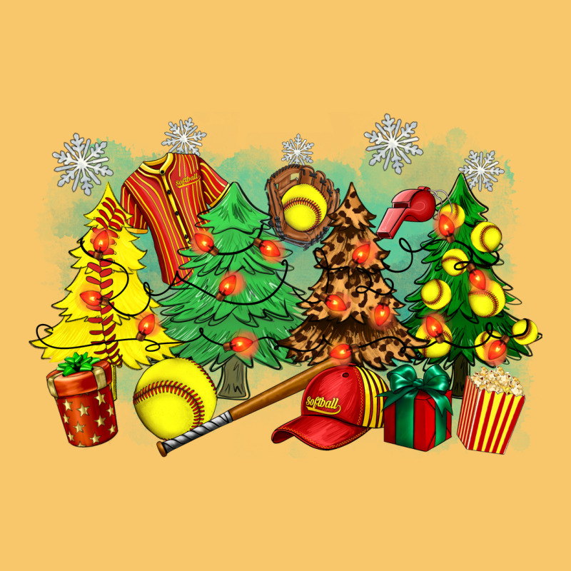 Christmas Trees With Softball Vintage Hoodie by Zillion Design Studio | Teevron