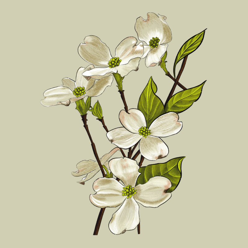 American Dogwood Flower Illustrations Heavy Core Tee by LillyAllenDesigns | Teevron