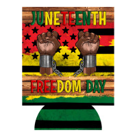 juneteenth freedom day 12 oz can cooler (regular) 2 | Teevron