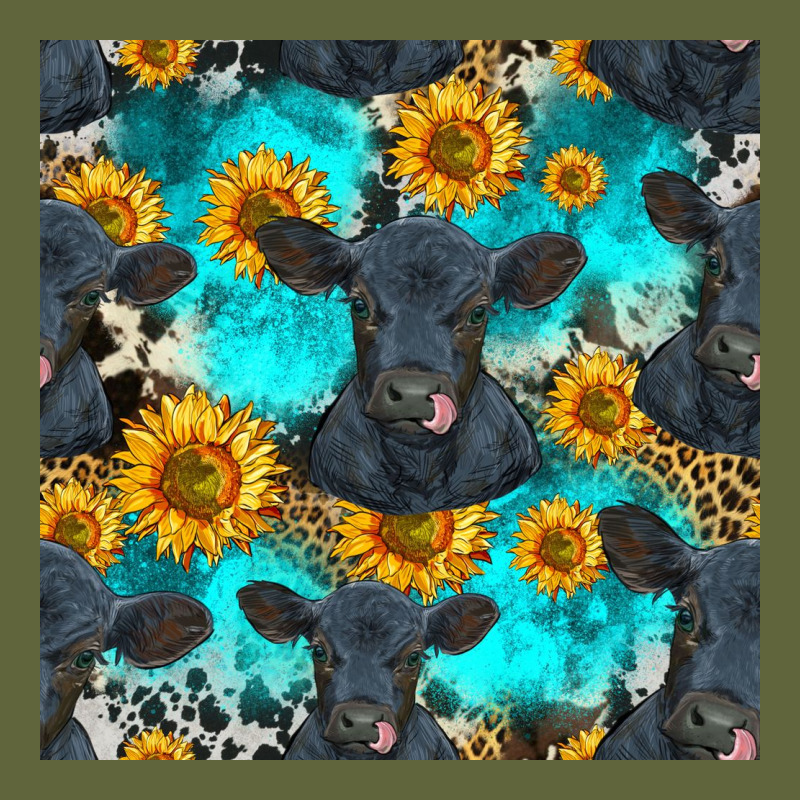Black Angus And Sunflowers Seamless Pattern Classic Tee by HRA Design Shop | Teevron