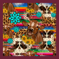 Western Sunflower Bucket Cow Seamless Pattern Long Sleeve Tee | Teevron