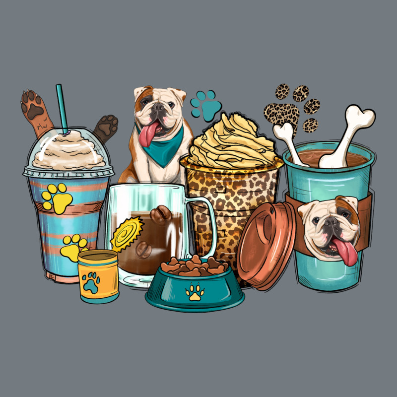 English Bulldog Coffee Cups Heavyweight Sweatshirt by Zillion Design Studio | Teevron
