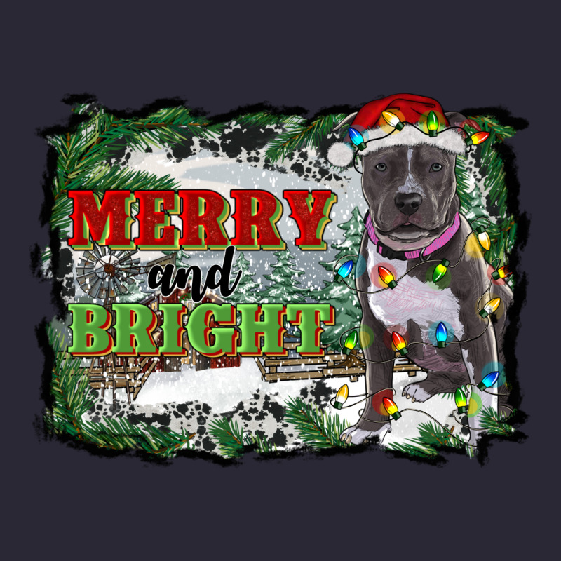 Merry And Bright Pitbull With Farm Vintage Tee by RanaPortraitStore | Teevron