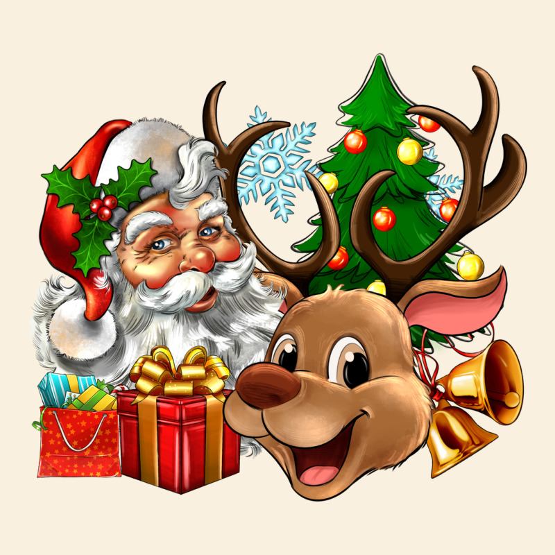 Santa And Reindeer Vintage Hoodie by Zillion Design Studio | Teevron