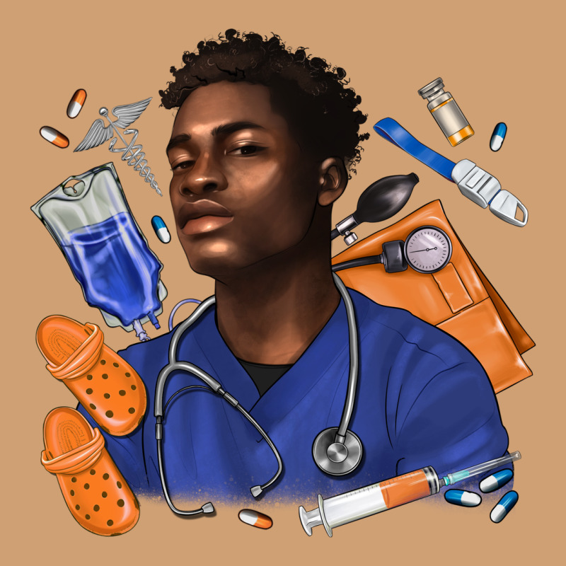 Afro Man Nurse Vintage Tee by texasbilliewilder | Teevron